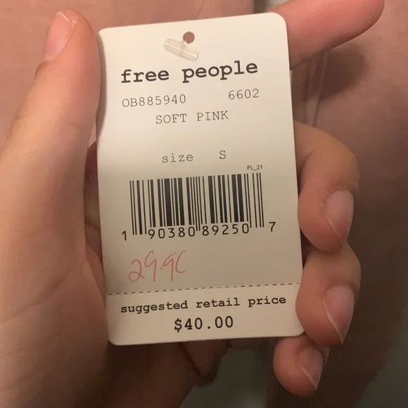 NWT free people pink long sleeve shirt size small - Picture 3 of 5